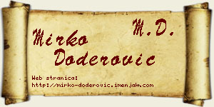 Mirko Doderović vizit kartica
